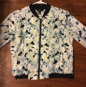Lightweight Floral Bomber Jacket